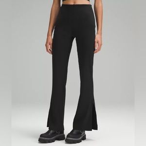 lululemon smooth fit pull on split hem high rise flared pant